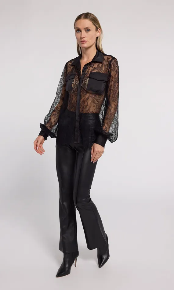 Generation Love Clothing Oslo Lace Shirt Black Women Tops