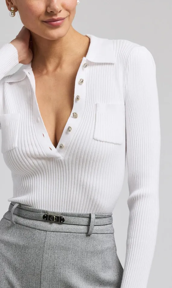 Generation Love Clothing Perry Sweater White Women Sweaters and Sweatshirts