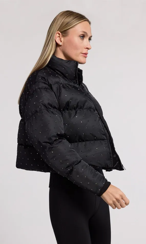 Generation Love Clothing Rhoda Crystal Puffer Blackblack Women Outerwear