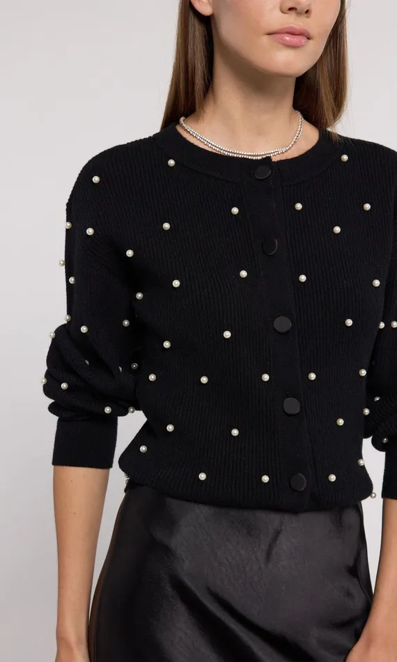 Generation Love Clothing Stacie Cardigan Black Women Sweaters and Sweatshirts