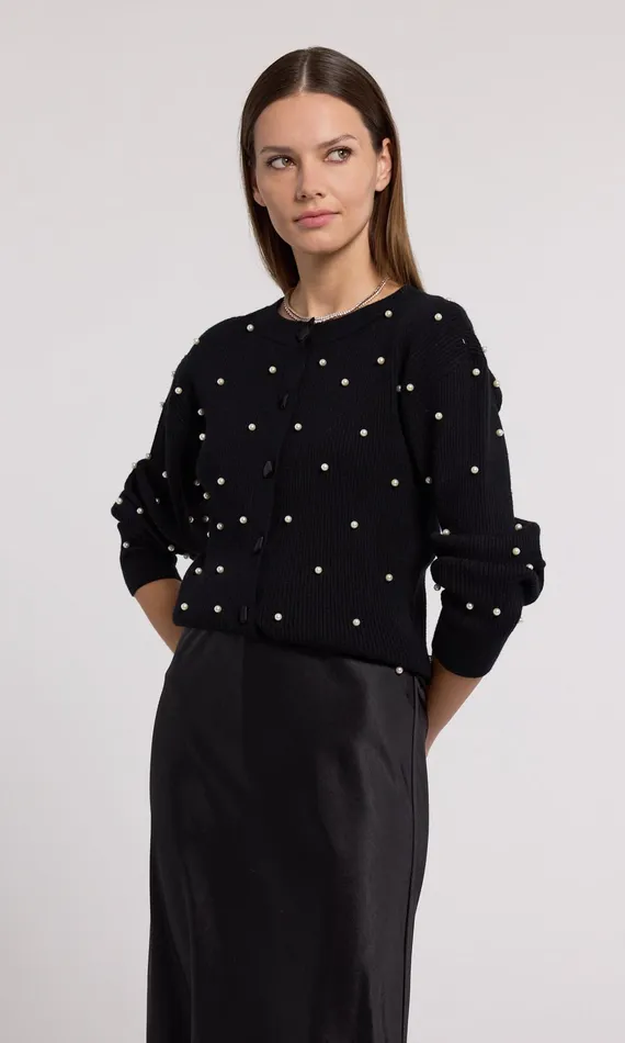 Generation Love Clothing Stacie Cardigan Black Women Sweaters and Sweatshirts