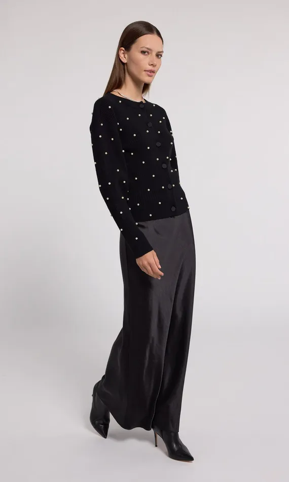 Generation Love Clothing Stacie Cardigan Black Women Sweaters and Sweatshirts