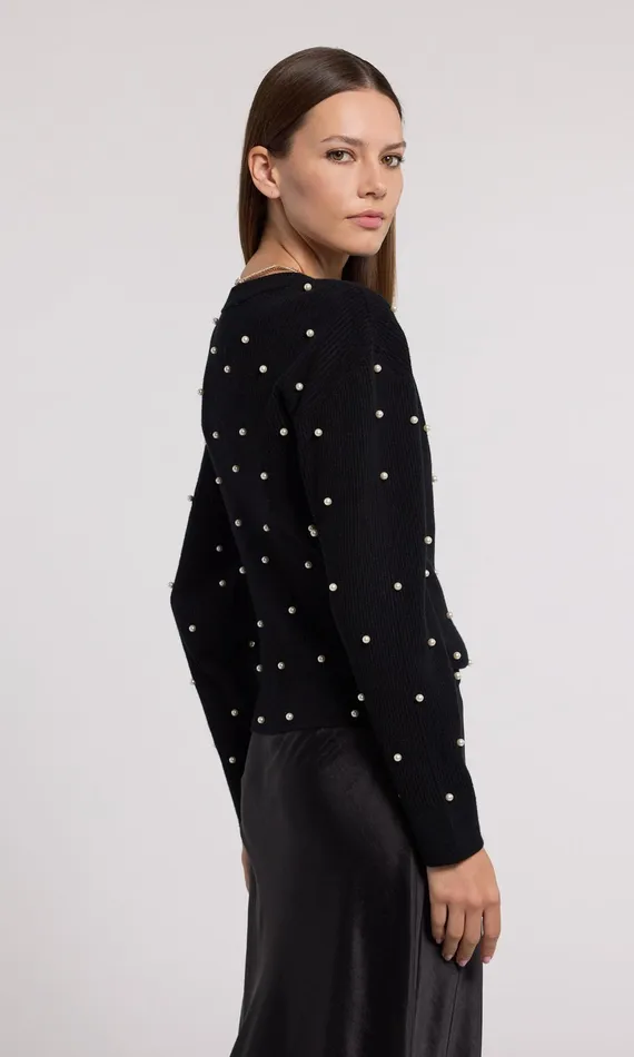 Generation Love Clothing Stacie Cardigan Black Women Sweaters and Sweatshirts