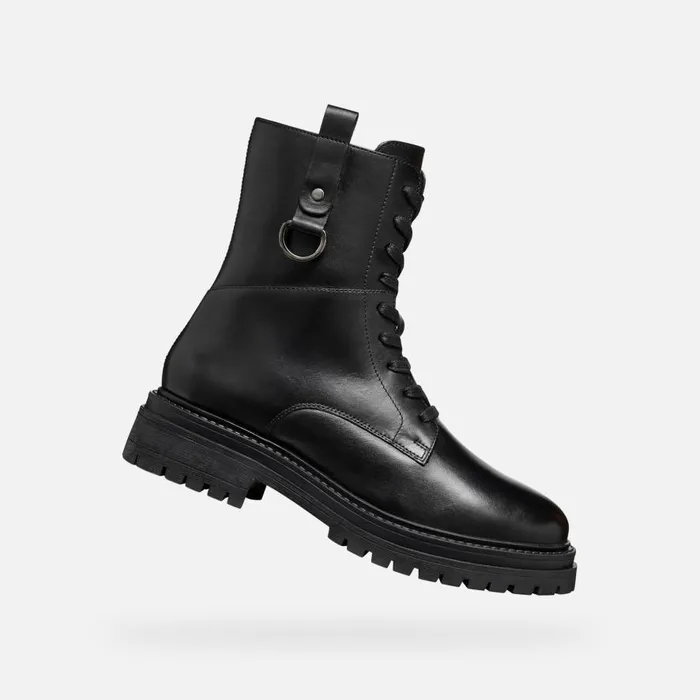 Geox Ankle Boots IRIDEA WOMAN Black Combat Boots Black 8211 Woman