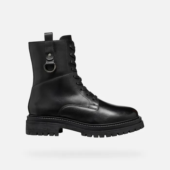 Geox Ankle Boots IRIDEA WOMAN Black Combat Boots Black 8211 Woman