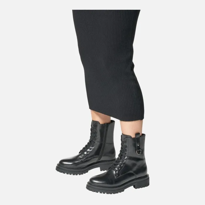 Geox Ankle Boots IRIDEA WOMAN Black Combat Boots Black 8211 Woman