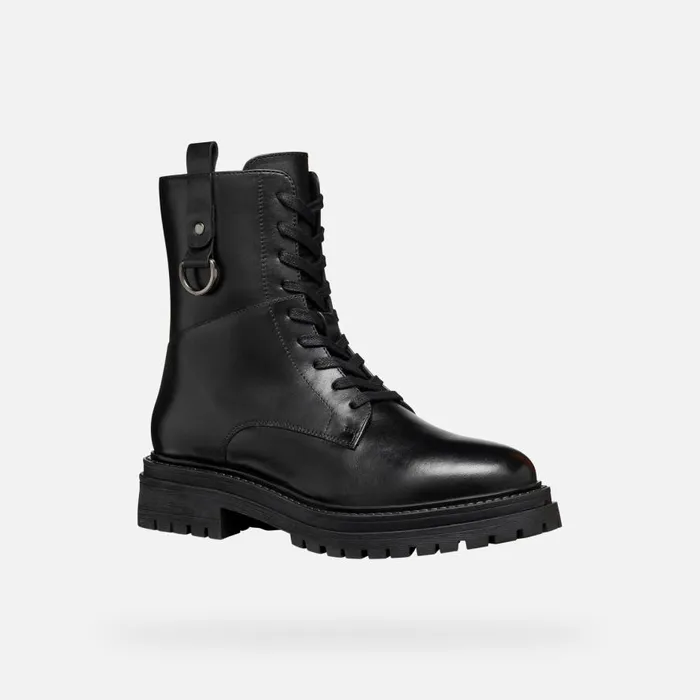 Geox Ankle Boots IRIDEA WOMAN Black Combat Boots Black 8211 Woman