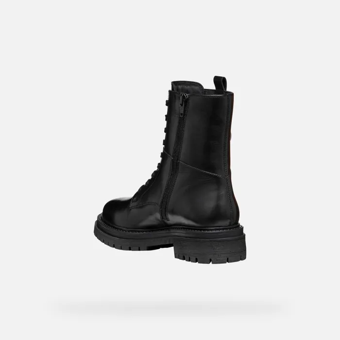 Geox Ankle Boots IRIDEA WOMAN Black Combat Boots Black 8211 Woman