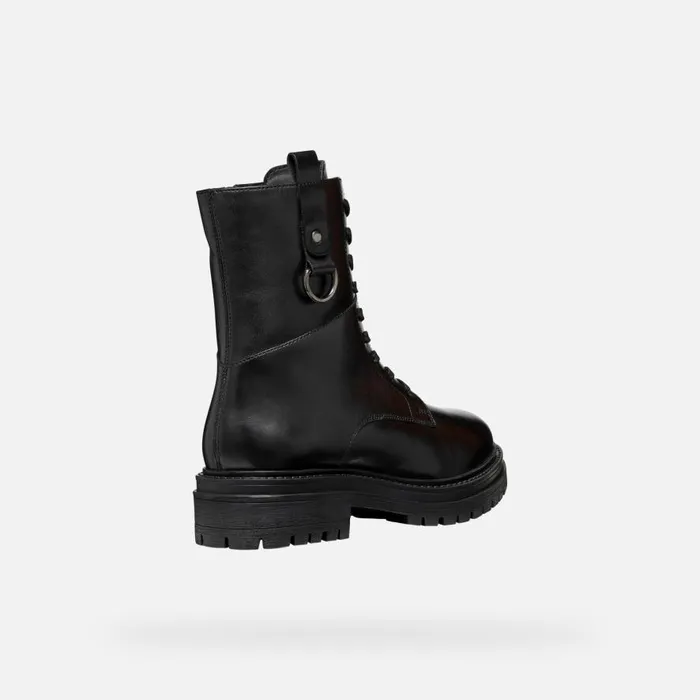 Geox Ankle Boots IRIDEA WOMAN Black Combat Boots Black 8211 Woman