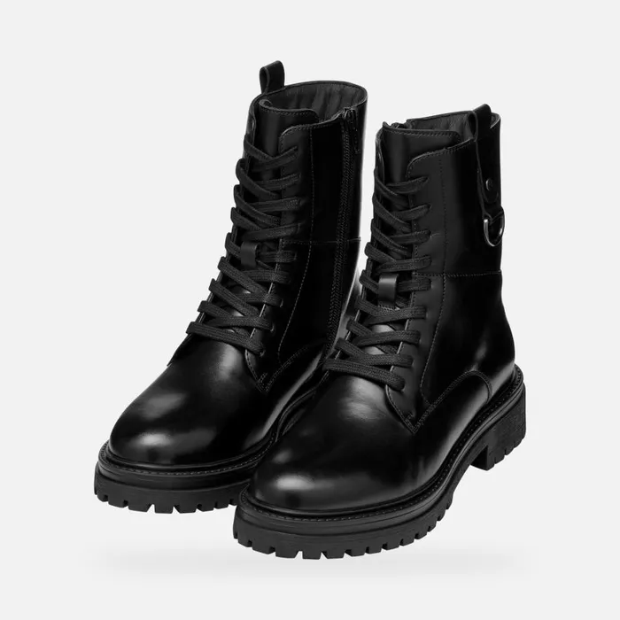 Geox Ankle Boots IRIDEA WOMAN Black Combat Boots Black 8211 Woman