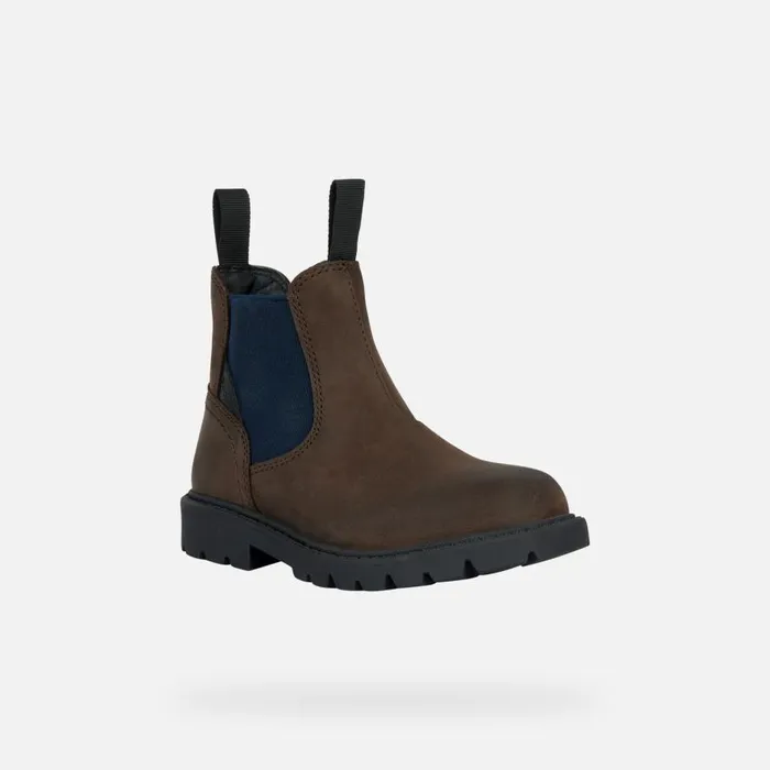 Geox Ankle Boots SHAYLAX A Chelsea Boots Chestnut Kids UPPER CASUAL Brownnavy 8211 Kids