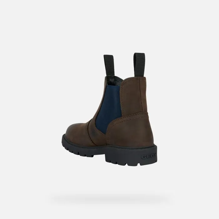 Geox Ankle Boots SHAYLAX A Chelsea Boots Chestnut Kids UPPER CASUAL Brownnavy 8211 Kids
