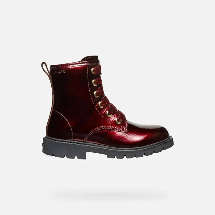 Geox Ankle Boots SHAYLAX GIRL Bordeaux Ankle Boots With Laces Bordeaux 8211 Kids