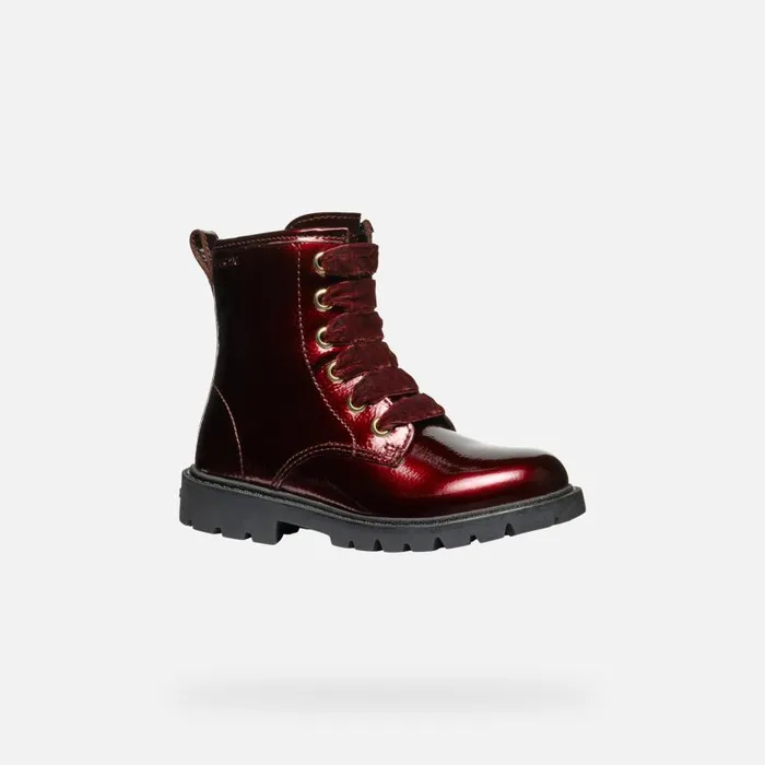 Geox Ankle Boots SHAYLAX GIRL Bordeaux Ankle Boots With Laces Bordeaux 8211 Kids
