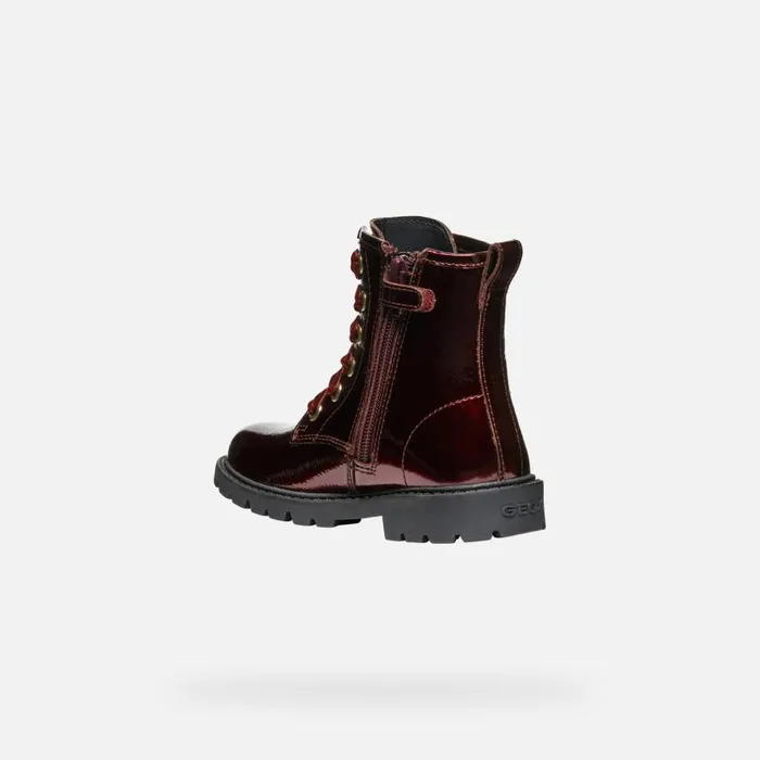 Geox Ankle Boots SHAYLAX GIRL Bordeaux Ankle Boots With Laces Bordeaux 8211 Kids