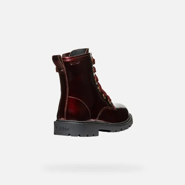 Geox Ankle Boots SHAYLAX GIRL Bordeaux Ankle Boots With Laces Bordeaux 8211 Kids