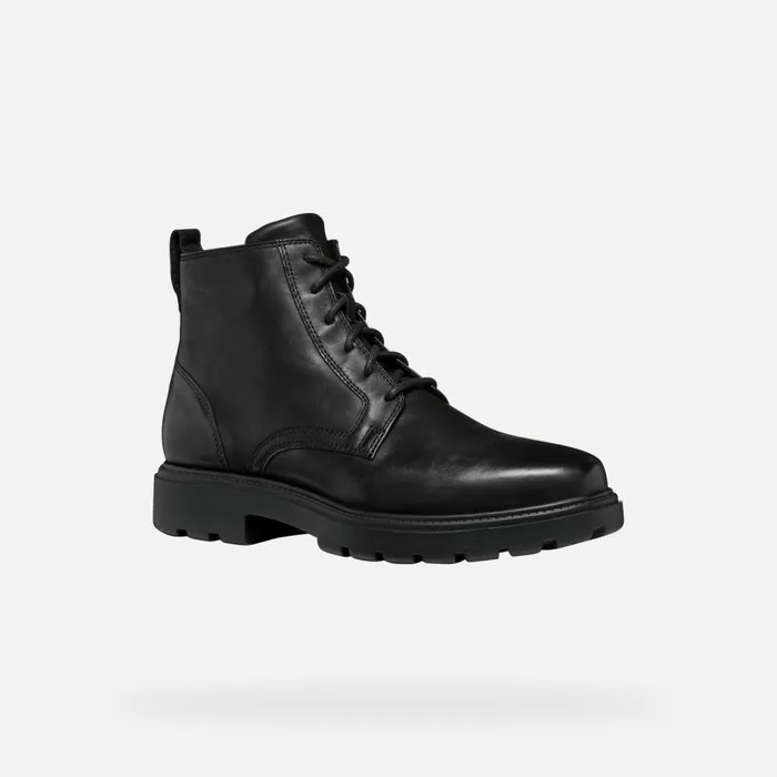 Geox Ankle Boots SPHERICA EC7 MAN Black Ankle Boots With Laces Black 8211 Man