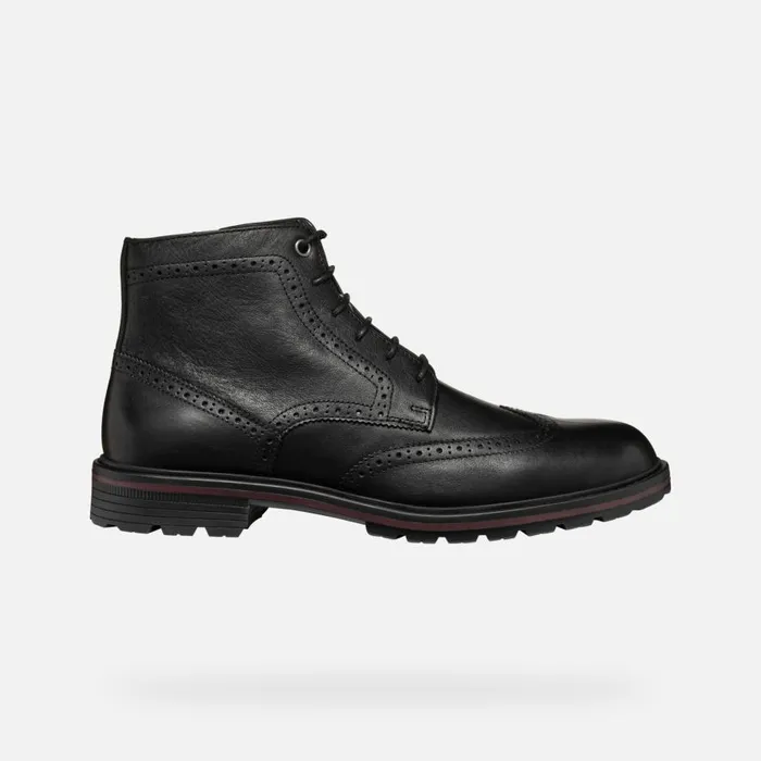 Geox Ankle Boots WALK PLEASURE C MAN Black Ankle Boots With Laces Black 8211 Man