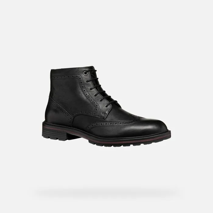 Geox Ankle Boots WALK PLEASURE C MAN Black Ankle Boots With Laces Black 8211 Man