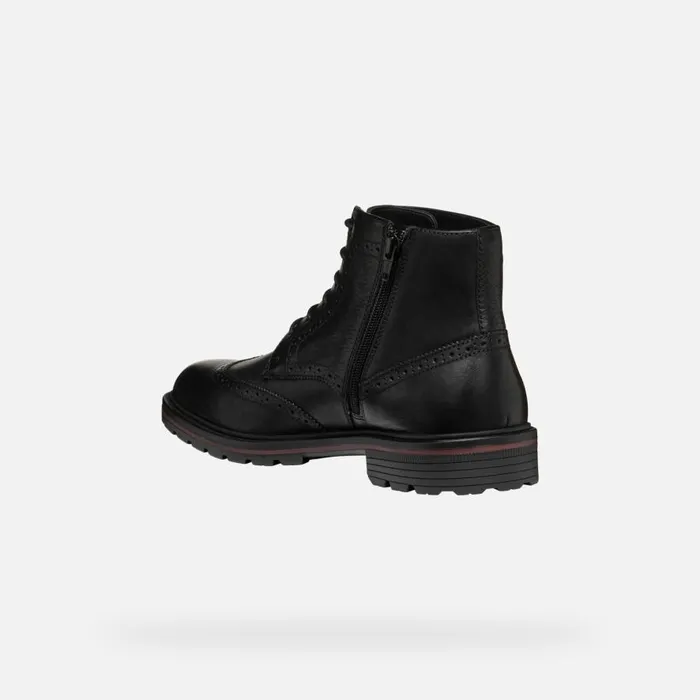 Geox Ankle Boots WALK PLEASURE C MAN Black Ankle Boots With Laces Black 8211 Man