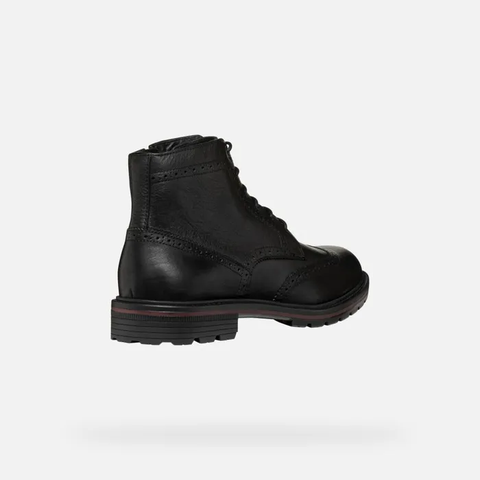 Geox Ankle Boots WALK PLEASURE C MAN Black Ankle Boots With Laces Black 8211 Man