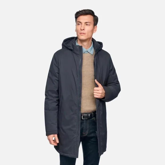 Geox Down Jackets AURELIO MAN Sky Captain Fulllength Quilted Coat Sky Captain 8211 Man