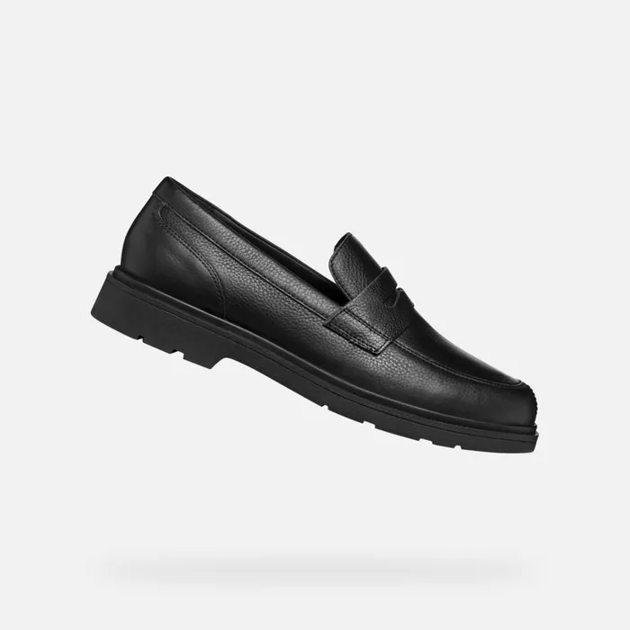 Geox Formal Shoes SPHERICA EC1 MAN Black Leather Loafers Black 8211 Man