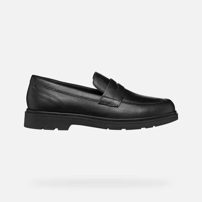 Geox Formal Shoes SPHERICA EC1 MAN Black Leather Loafers Black 8211 Man