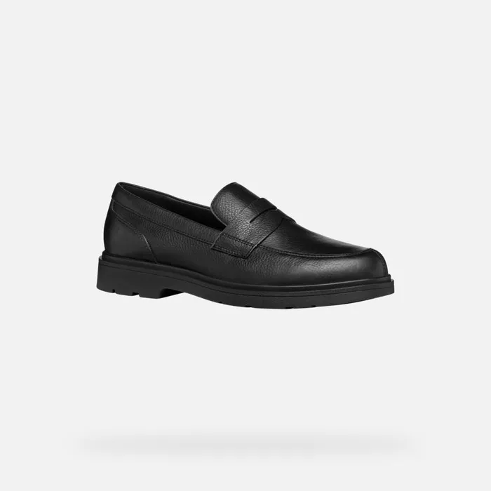 Geox Formal Shoes SPHERICA EC1 MAN Black Leather Loafers Black 8211 Man