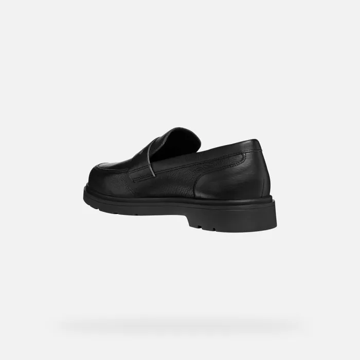 Geox Formal Shoes SPHERICA EC1 MAN Black Leather Loafers Black 8211 Man