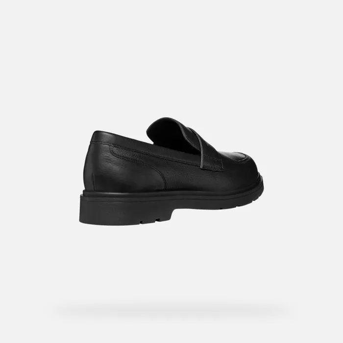 Geox Formal Shoes SPHERICA EC1 MAN Black Leather Loafers Black 8211 Man