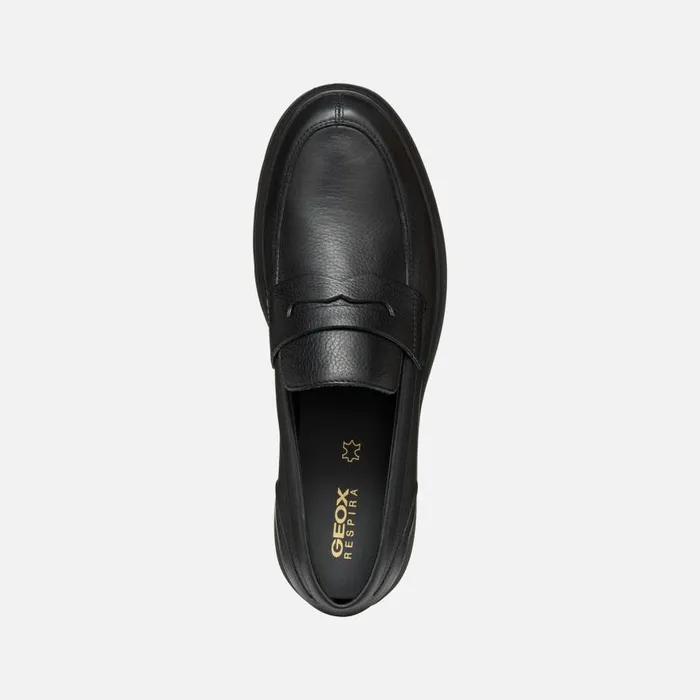 Geox Formal Shoes SPHERICA EC1 MAN Black Leather Loafers Black 8211 Man