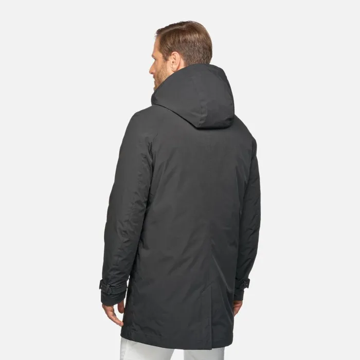 Geox Jackets ANYWECO MAN Black Trench Coat Black 8211 Man