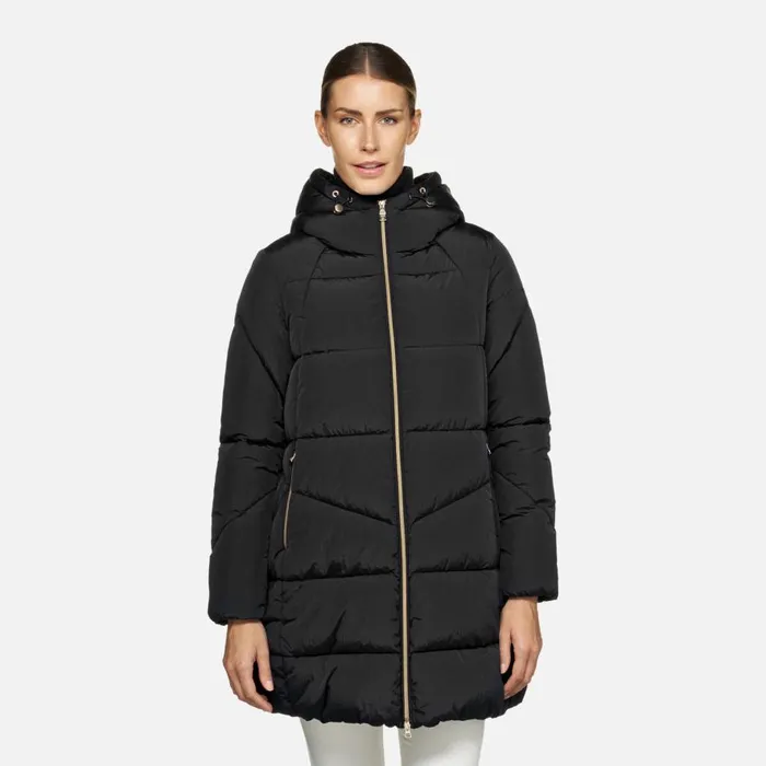 Geox Jackets DAMIANA WOMAN Black Long Parka Black 8211 Woman