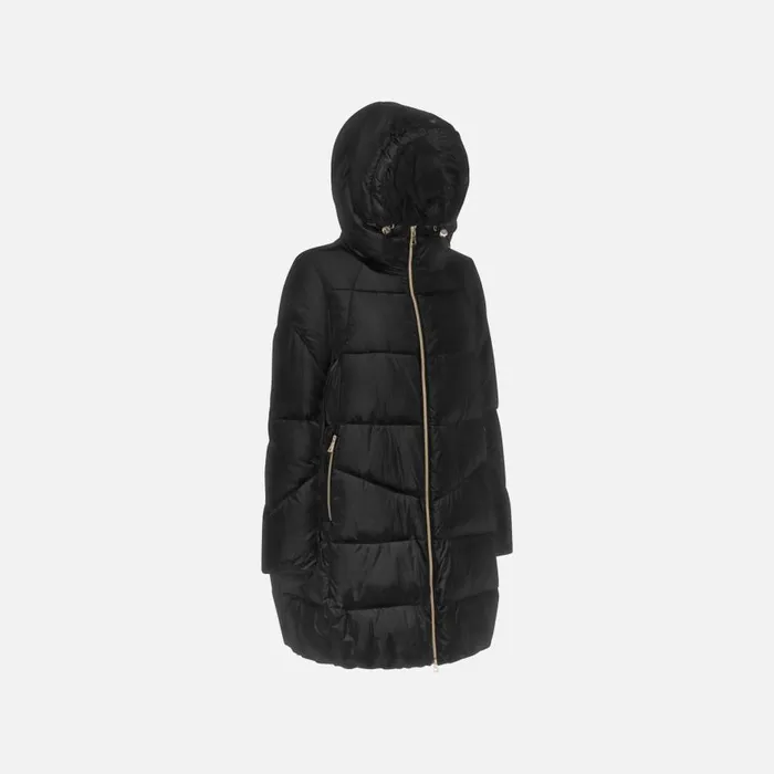 Geox Jackets DAMIANA WOMAN Black Long Parka Black 8211 Woman