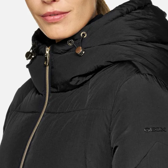 Geox Jackets DAMIANA WOMAN Black Long Parka Black 8211 Woman