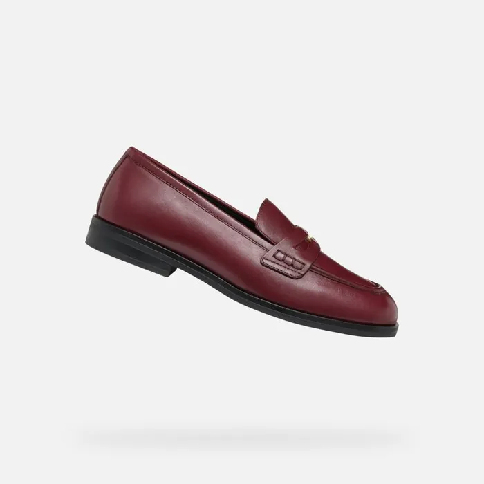 Geox Loafers CLORIDIE WOMAN Wine Leather Loafers Wine 8211 Woman