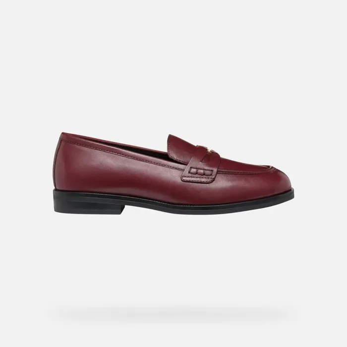 Geox Loafers CLORIDIE WOMAN Wine Leather Loafers Wine 8211 Woman