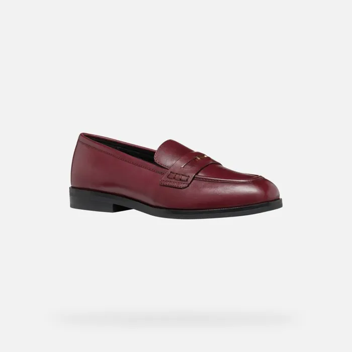Geox Loafers CLORIDIE WOMAN Wine Leather Loafers Wine 8211 Woman