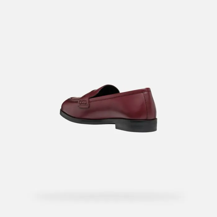 Geox Loafers CLORIDIE WOMAN Wine Leather Loafers Wine 8211 Woman