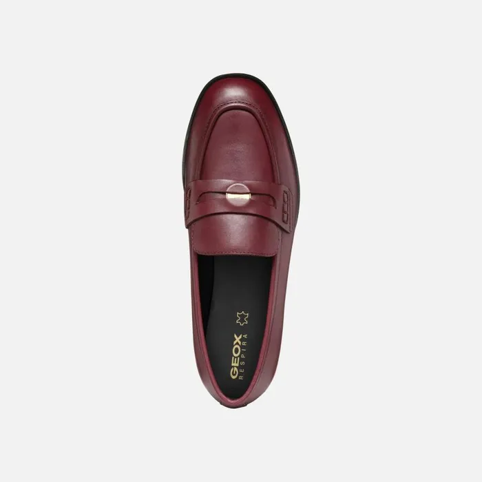 Geox Loafers CLORIDIE WOMAN Wine Leather Loafers Wine 8211 Woman