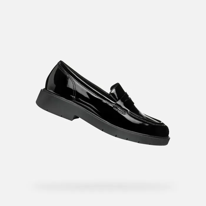 Geox Loafers SPHERICA EC1 WOMAN Black Leather Loafers Black 8211 Woman