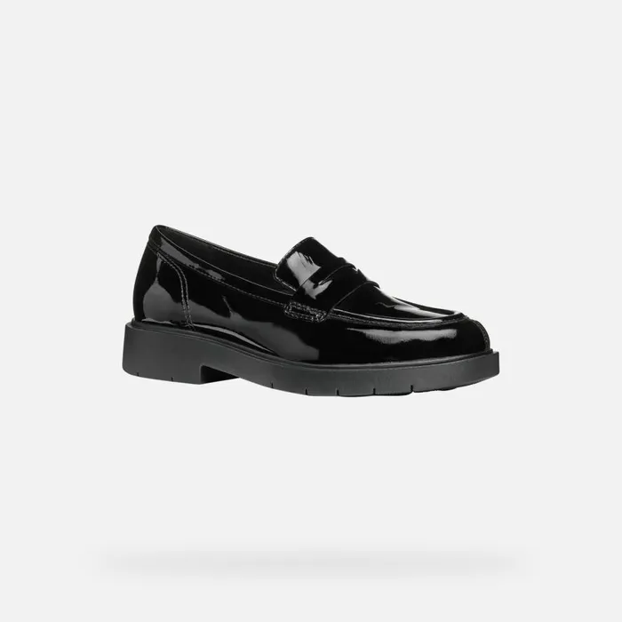 Geox Loafers SPHERICA EC1 WOMAN Black Leather Loafers Black 8211 Woman