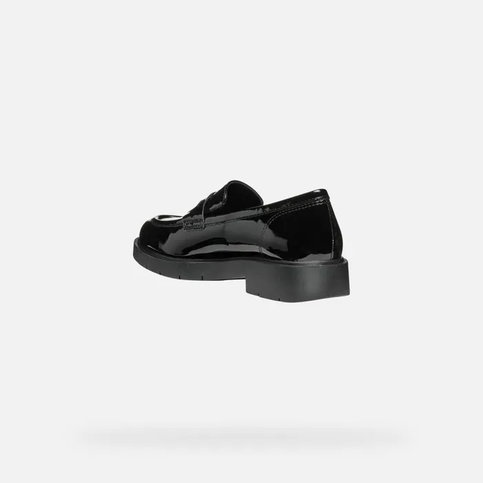 Geox Loafers SPHERICA EC1 WOMAN Black Leather Loafers Black 8211 Woman