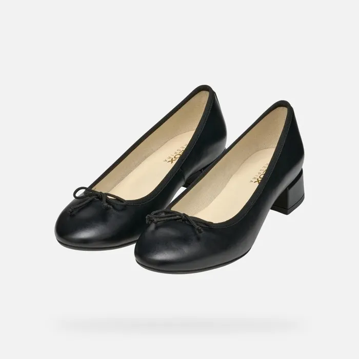 Geox Pumps FLORETIA Women039s Black Low Heel Pumps Geox Black 8211 Woman