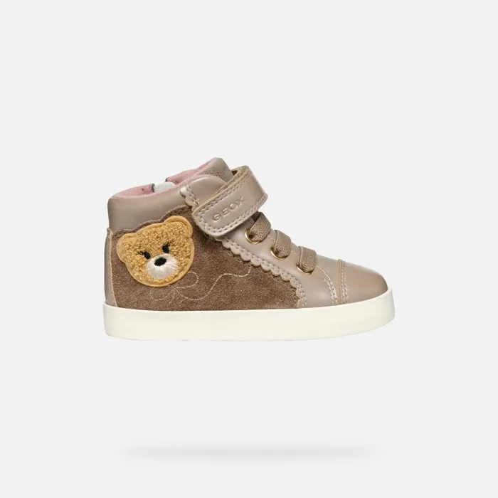 Geox Sneakers KILWI TODDLER GIRL Dark Beige High Top Sneakers Dark Beige 8211 Kids
