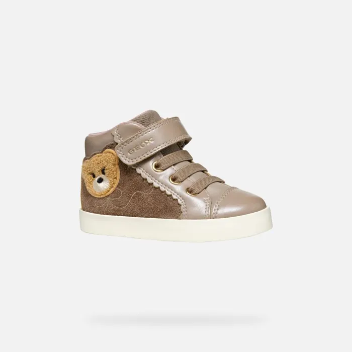 Geox Sneakers KILWI TODDLER GIRL Dark Beige High Top Sneakers Dark Beige 8211 Kids