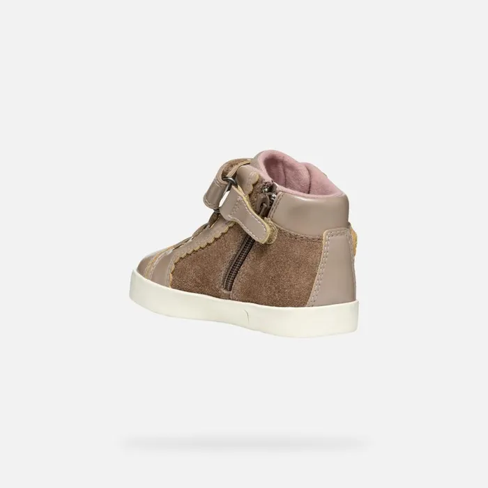 Geox Sneakers KILWI TODDLER GIRL Dark Beige High Top Sneakers Dark Beige 8211 Kids