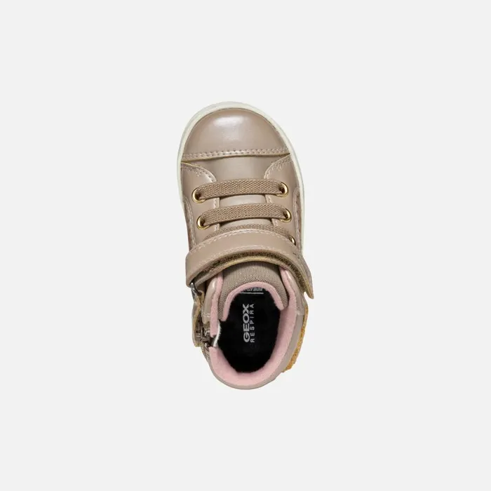 Geox Sneakers KILWI TODDLER GIRL Dark Beige High Top Sneakers Dark Beige 8211 Kids