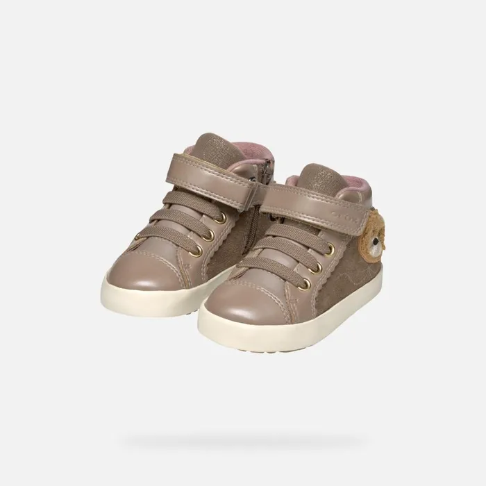 Geox Sneakers KILWI TODDLER GIRL Dark Beige High Top Sneakers Dark Beige 8211 Kids